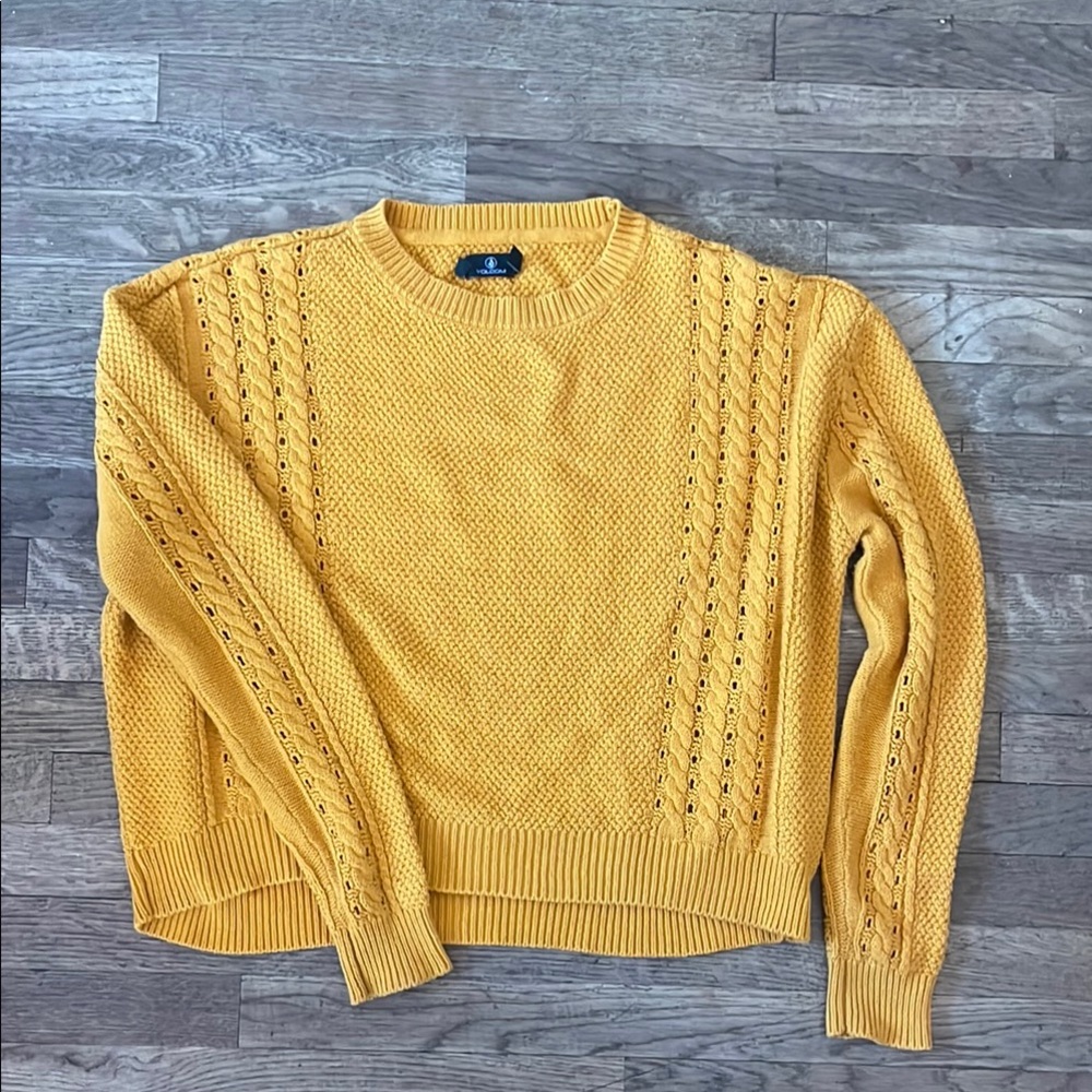 Volcom Women’s Marigold Yellow Knit Sweater